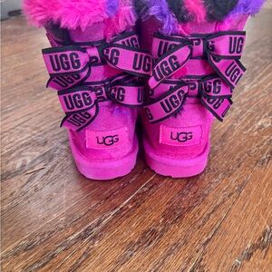 UGG Fuchsia Kids Boots with Black Accents